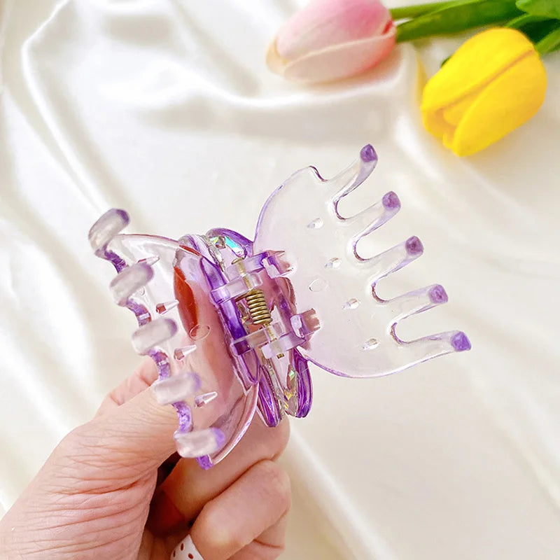 Butterfly Hair Claw for Women Girls Acrylic Hair Accessories Sweet Hair Claw Clips Crab Simple Hair Clamps Chic Hair Clip