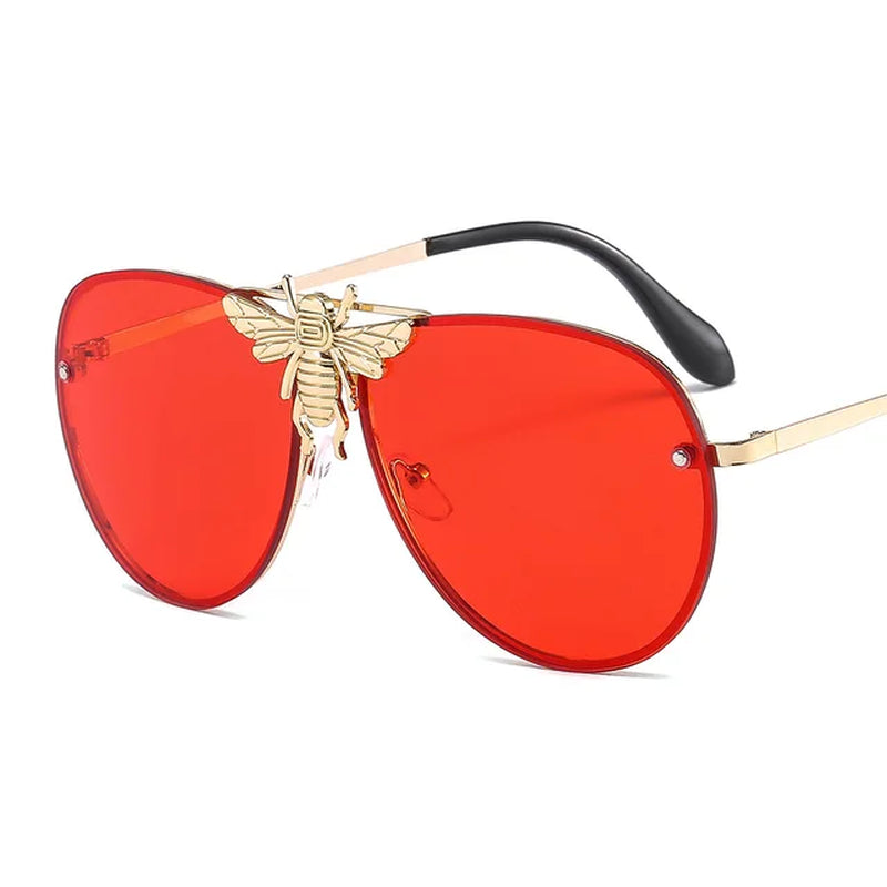 New Fashion Modern Oversized Sunglasses for Women Men Luxury Designer Sun Glasses Bee Decoration Trengding Shades UV400 Eyeglass